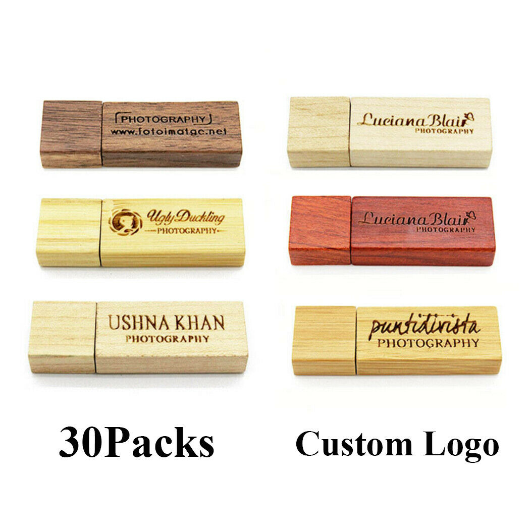 Bulk Lot 30PC 1/2/4/8GB Rose Wooden USB Flash Drive Memory Stick Engraved Logo